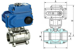 電動(dòng)三片式球閥結(jié)構(gòu)圖